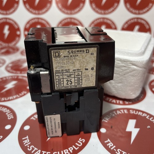 Square D Definite Purpose Contactor Class 8910 Type J0-3 120 V