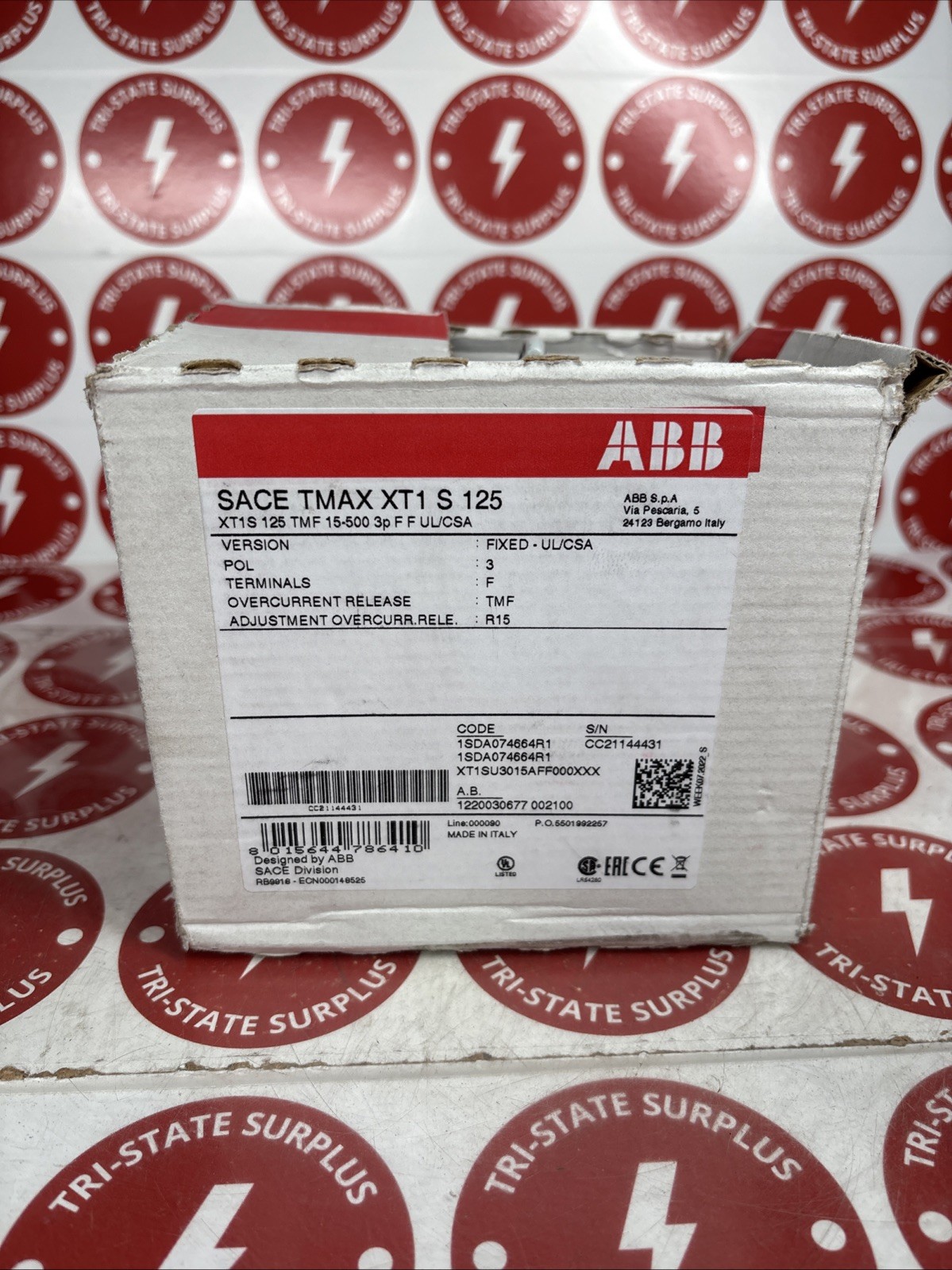 ABB SACE-TMAX XT1 S 125 Circuit Breaker 20A XT1S125TMF 15-500 🔴🔴 NIB