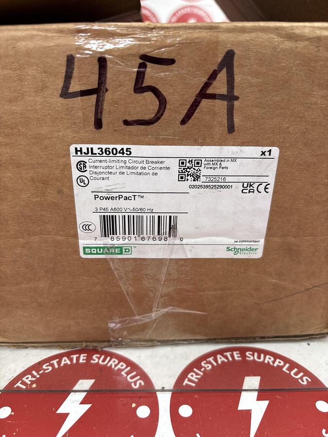 Square D HJL36045 45A Circuit Breaker 600V WARRANTY🔴