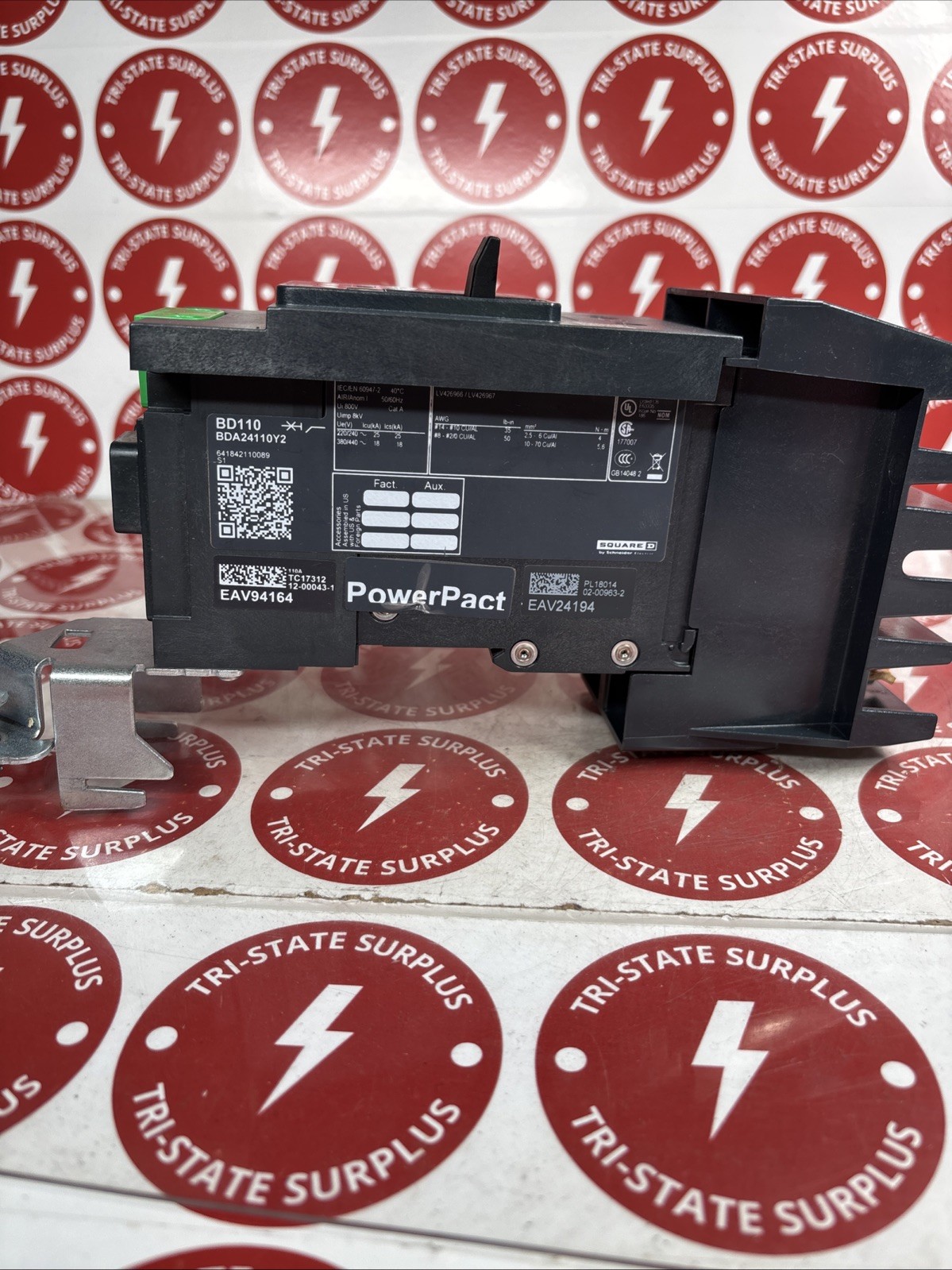 Used Schneider BDA24110Y2 PowerPacT Circuit Breaker, 110 Amp, 2 Pole, 18kA @ 480/277V