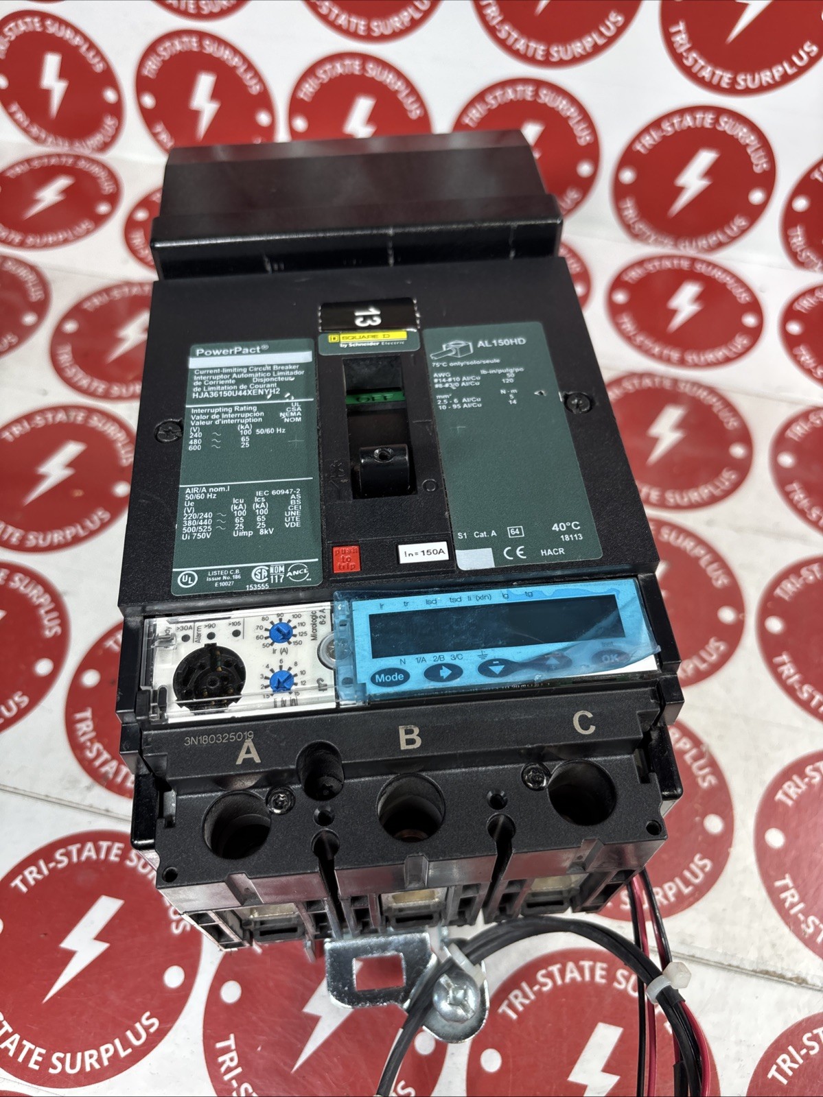 Used HJA36150U44XENYH2 Square D HJA36150U44XENYH2 I-Line Micrologic 6.2A WARRANTY 🔴