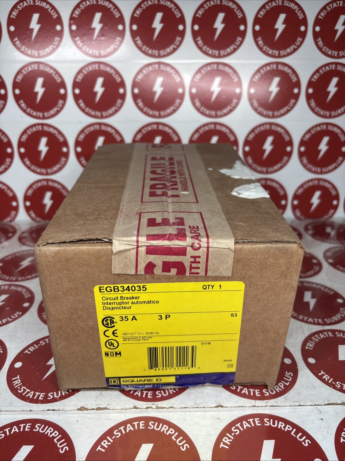 NIB - Square D - EGB34035 - 35A, 3-Pole, 480Y/277 Vac Mini Circuit Breaker 🔴🔴