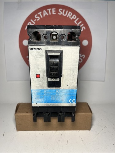 Used Siemens ED63B050 50 Amp 600 Vac 3 Pole Circuit Breaker Used * Missing lug*