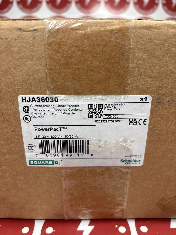 Square D PowerPact HJA36030 Circuit Breaker 30A 3-Pole 600V NEW 🔴