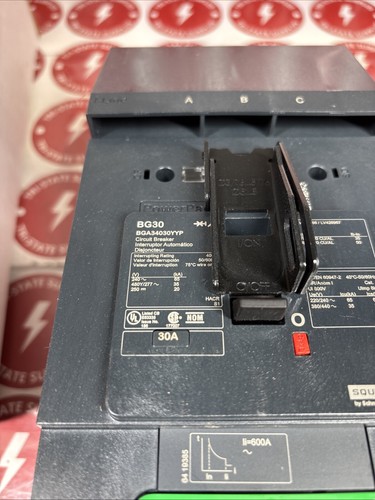 SQUARE D 30 AMP I-LINE CIRCUIT BREAKER 480Y/277 VAC 250 VDC 3 POLE BGA34030YYP