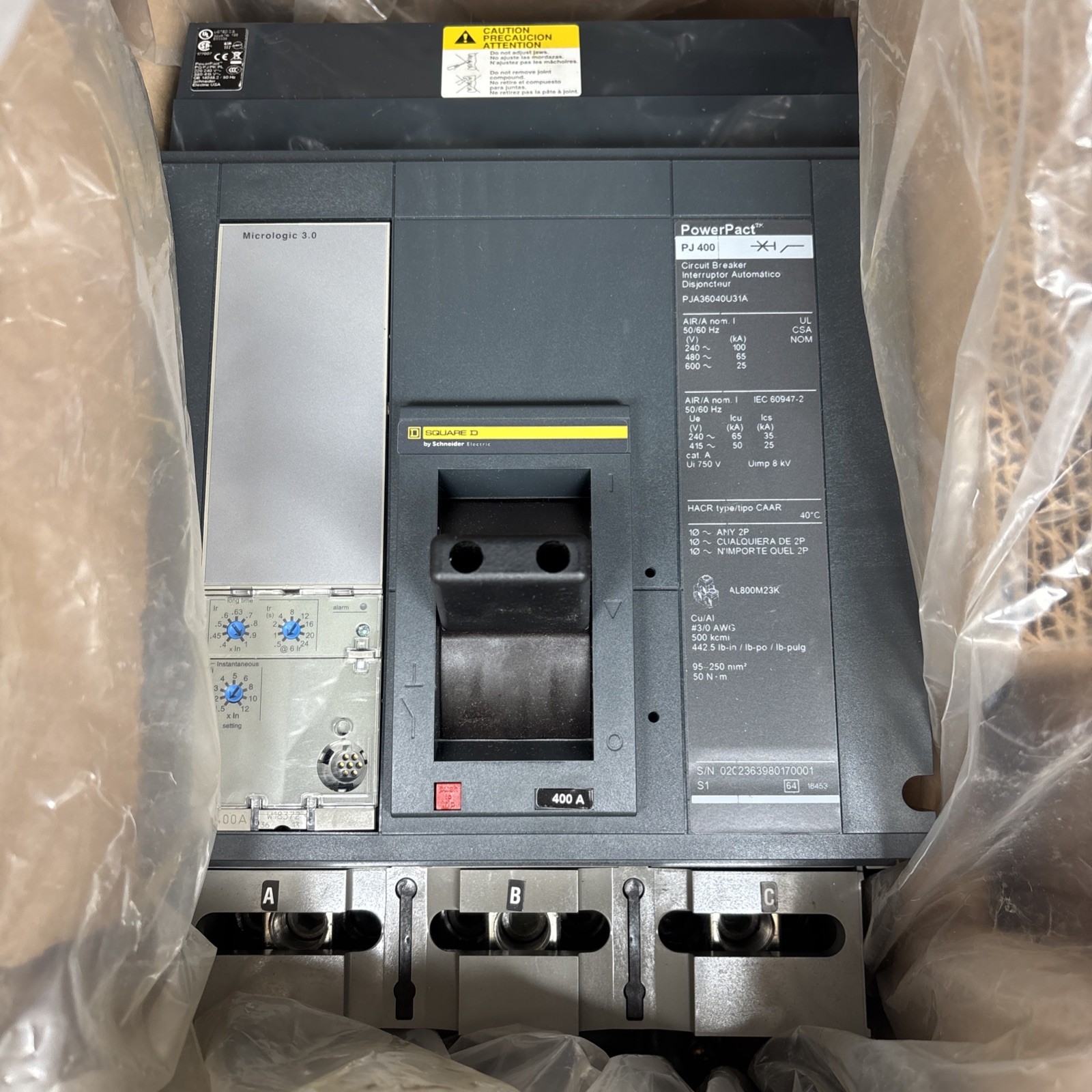 NEW SQUARE D PJA36040U31A 400 AMP 600 V CIRCUIT BREAKER 3 POLE 🔴🔴🔴