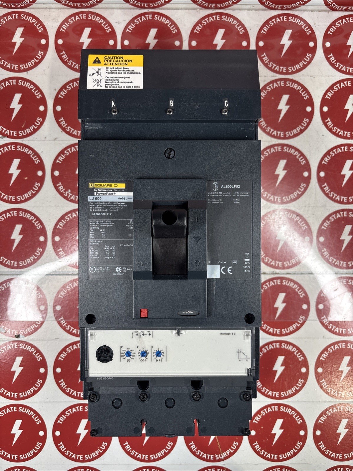Used SQUARE D LGA36600U31X I-LINE CIRCUIT BREAKER - 3 POLE, 600V, 600AMP BRAND NEW🔴