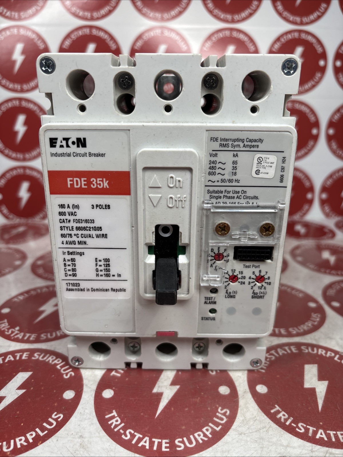 Used EATON FDE316033 CIRCUIT BREAKER 3P 160 AMP 65KA Digitrip 310 RMS Adjustable 🔴🔴