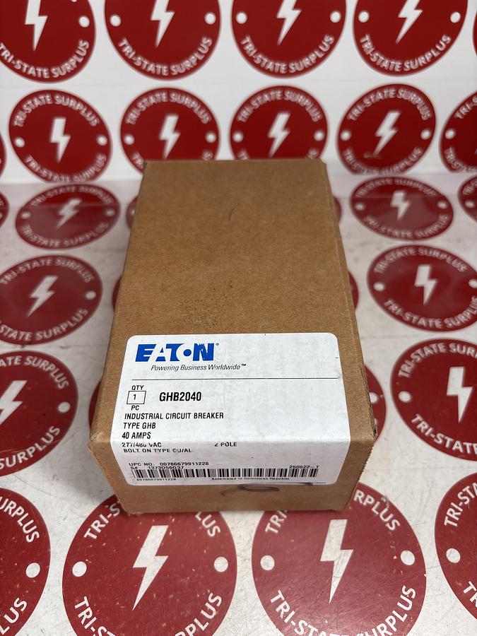 NEW Eaton GHB2040 Circuit Breaker 2 Pole 40 Amp 277/480 Volt 14kA@480V Bolt On