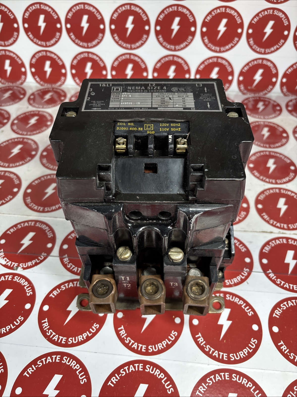 Used Square D 8502SF02 NEMA size 4 Contactor 110/120V Coil 31091-400-38 tested 🔴🔴🔴