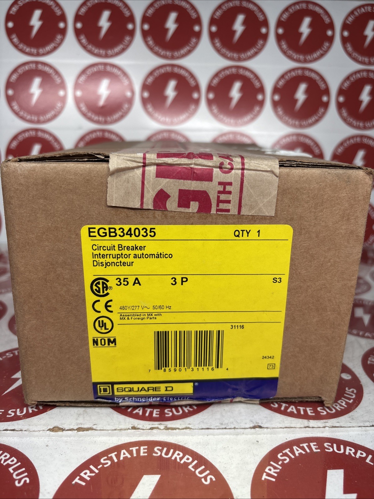 NIB - Square D - EGB34035 - 35A, 3-Pole, 480Y/277 Vac Mini Circuit Breaker 🔴🔴