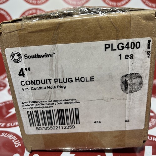 Southwire PLG-400 Threaded Insert Plug New In Box *NEXT DAY OPTION*