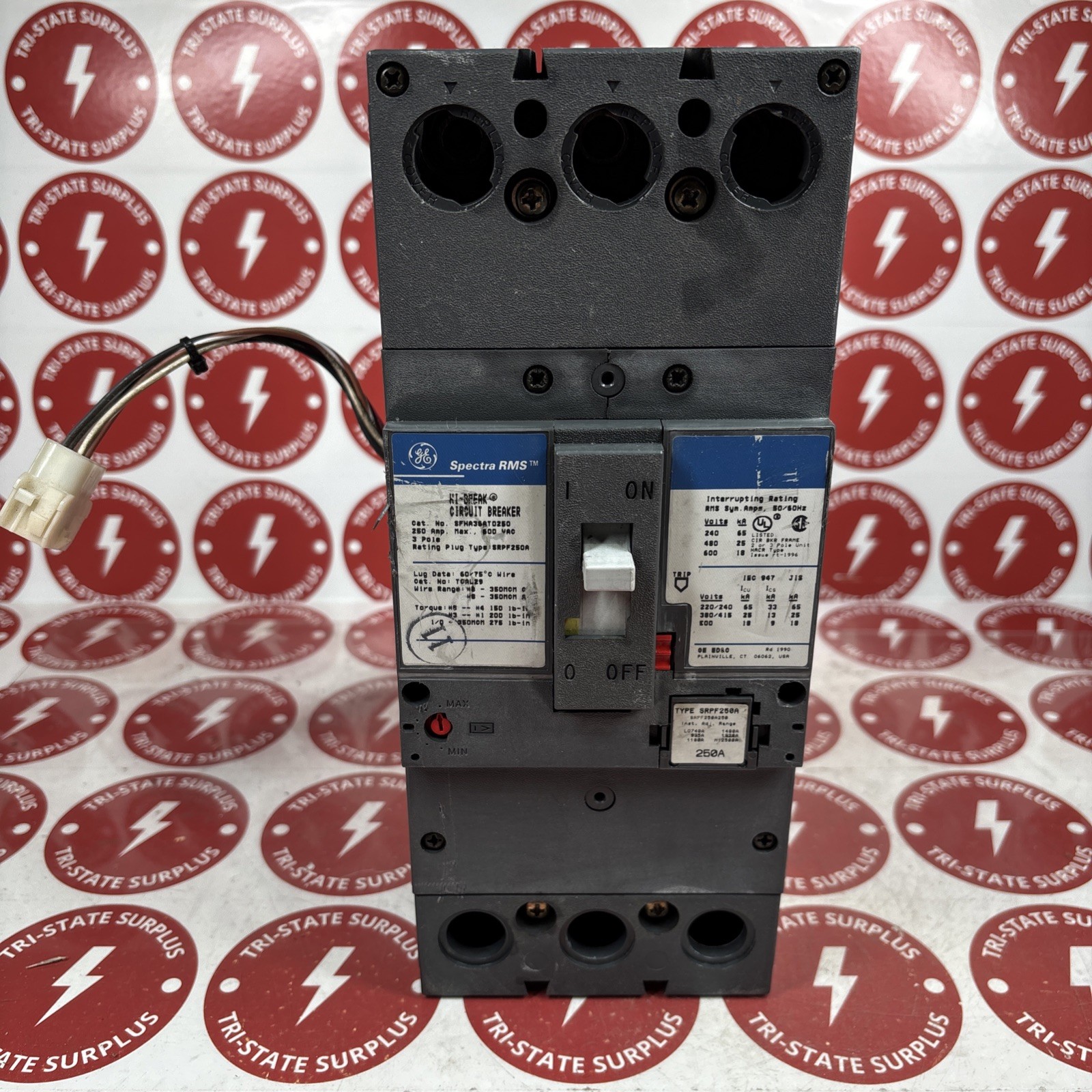 Used GE / General Electric Spectra RMS SFHA36AT0250 250A  With 250 Amp Trip SHUNT 🔴