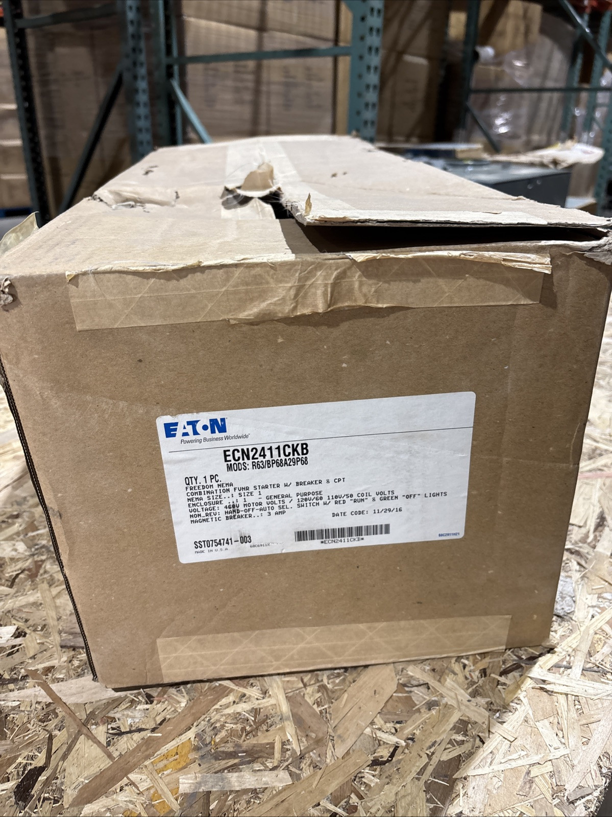 NEW Cutler Hammer ECN2411CKB NEMA 1 Combo Motor Control Mag Starter 3hp w HOA 🔴