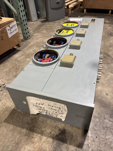 Used SQUARE D EZMR314-200, 800A, 120/208V Meter Stack, (4) 200A, 5 Term Sockets 🔴🔴