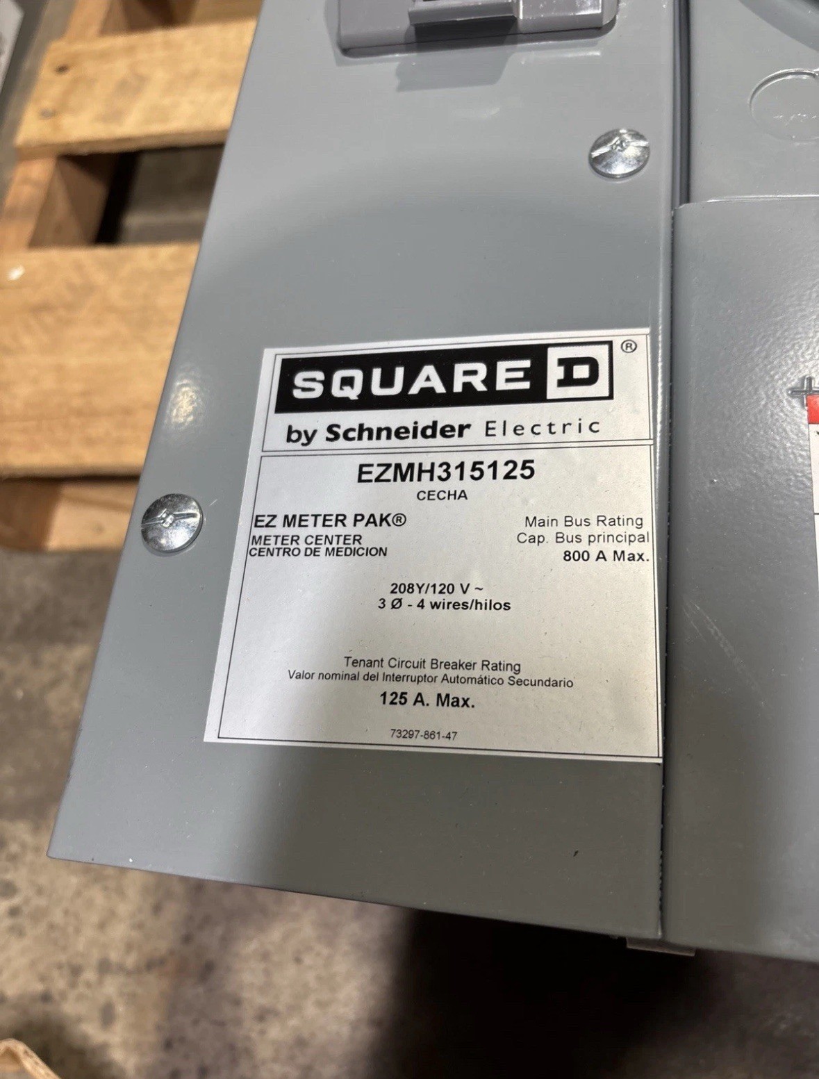 Square D EZMH315125 125 Amp 3-Phase 4-Wire Ringless Meter Center Branch Unit 🔴