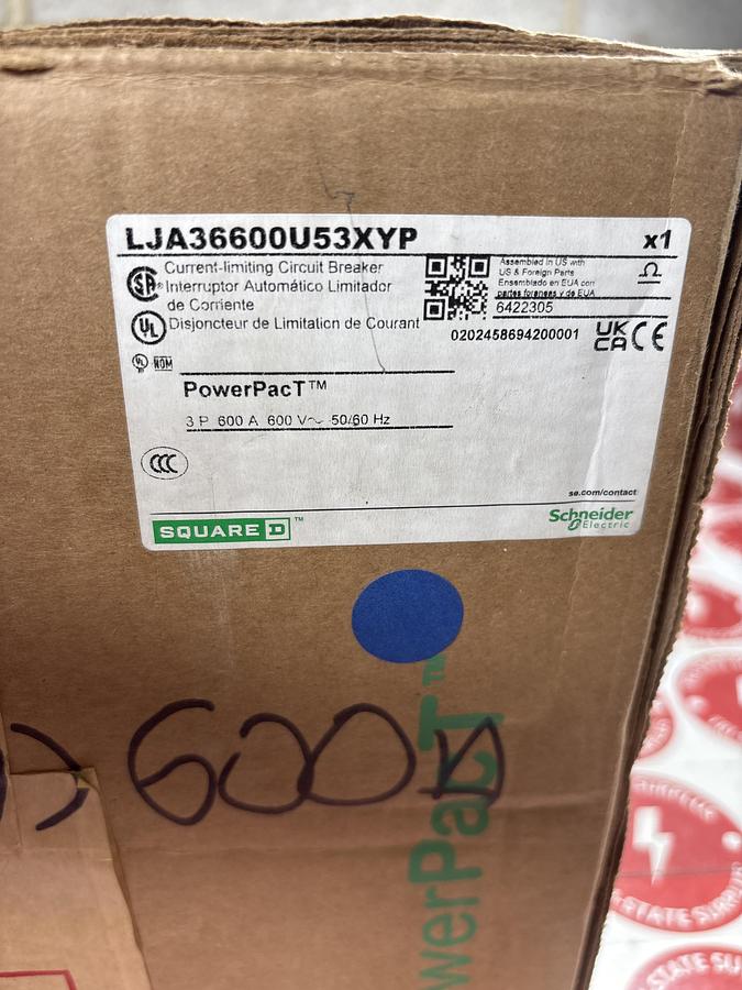 NIB Square D LJA36600U53X I-Line 600A Circuit Breaker 600 Volt LJA36600U53XYP 🔴