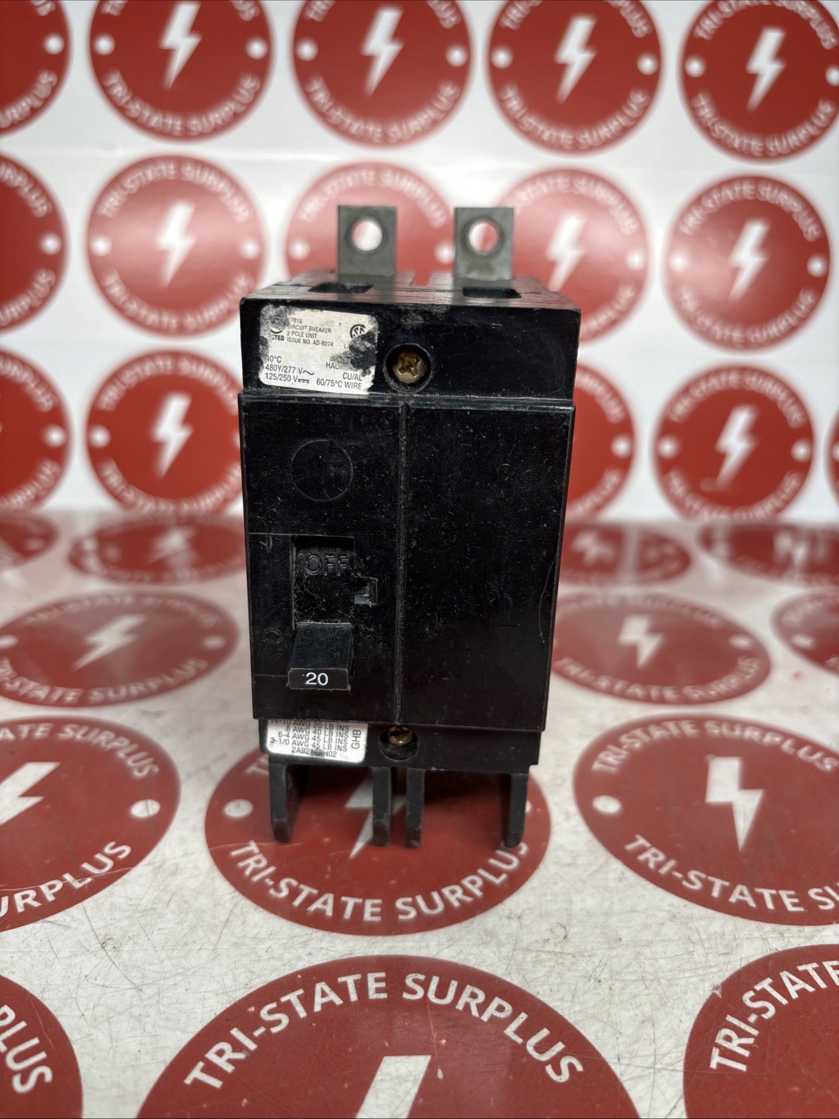Used Cutler-Hammer GHB2020 2P 20A 277/480vV Circuit Breaker 🔴🔴🔴