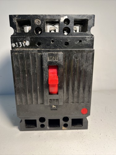 Used GE THED136100, 100 Amp, 600 Volt, 3 Pole, BLACK, Circuit Breaker