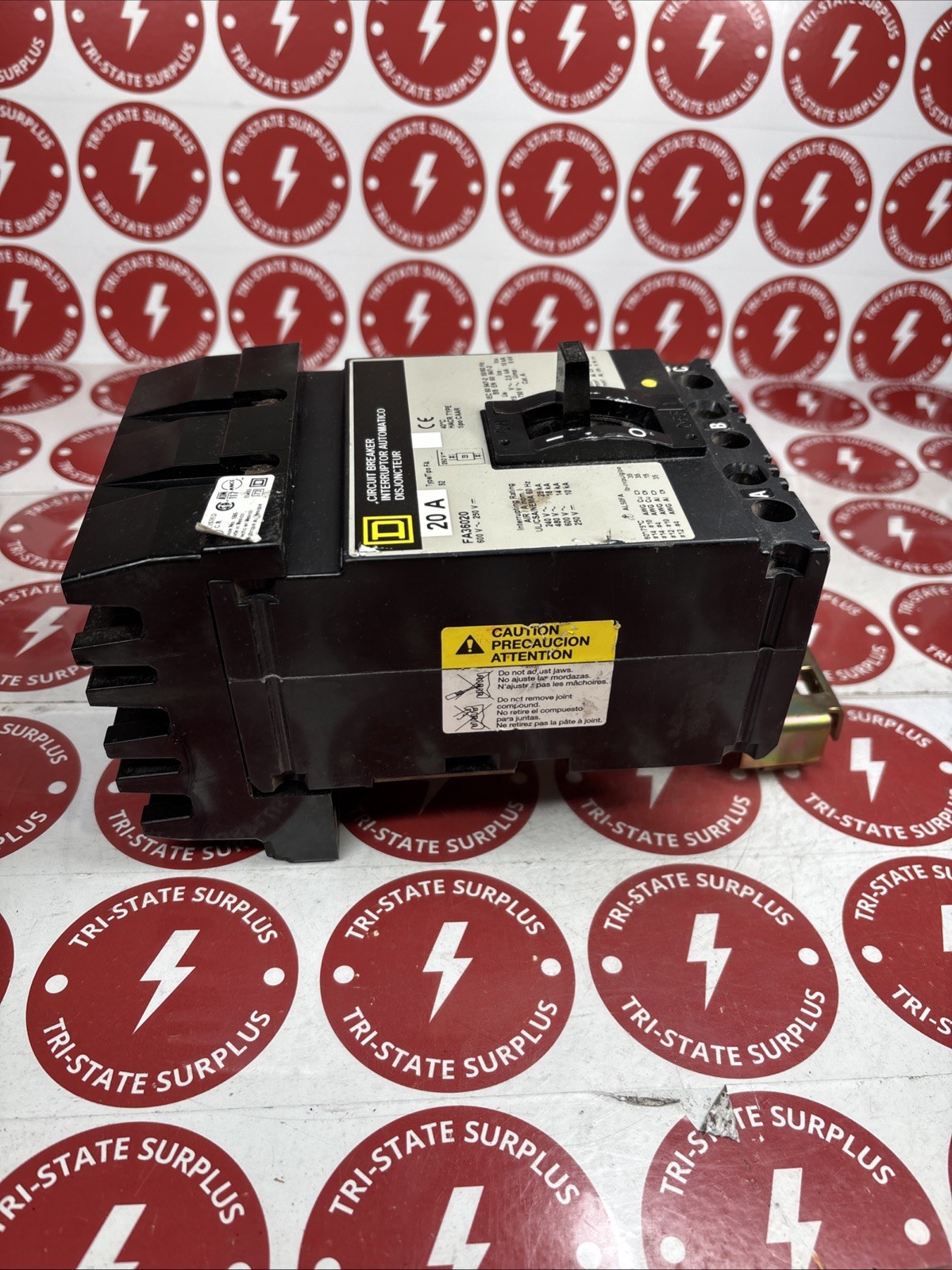 Used Square D FA36020 Thermal-Magnetic Circuit Breaker 20A 3-Pole 600V 🔴🔴