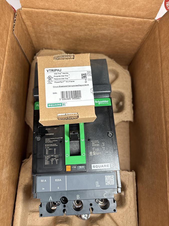 NIB Square D HJA36050 I-Line 50A Circuit Breaker 600V Warranty 🔴