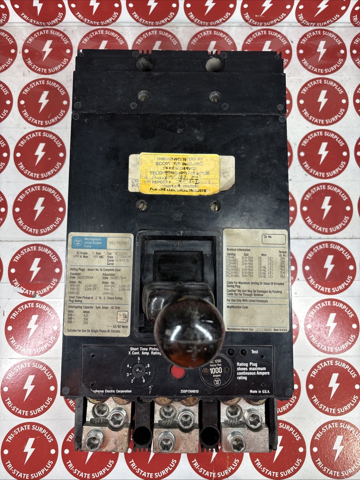 Used Westinghouse NC31200F Seltronic Circuit Breaker 1200A 3P 600V WARRANTY 🔴🔴