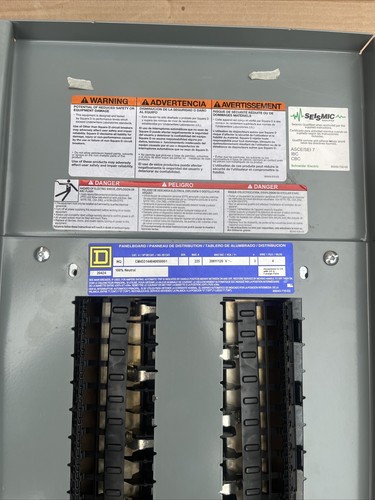 Used CM43314404005001 Square D 225 Amp Main Lug 208y/120v Panel Interior