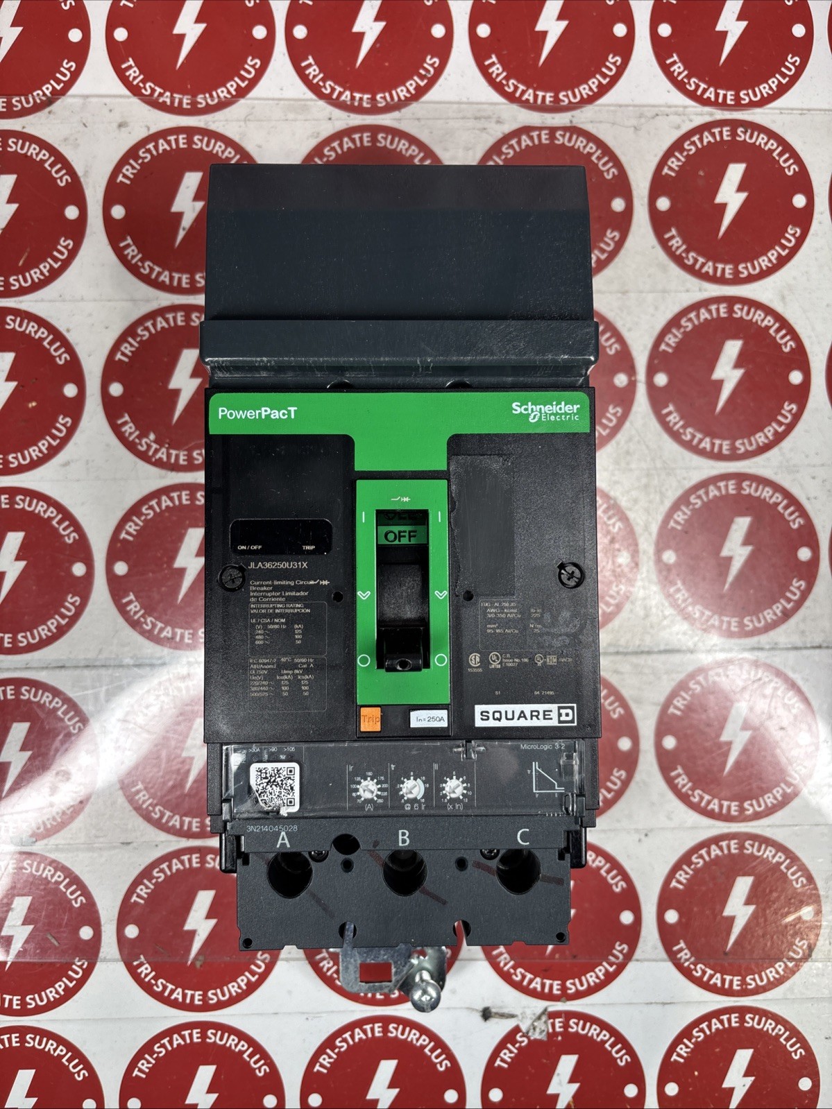 Used JLA36250U31X Square D 250A 600V 3P I-Line Circuit Breaker  w/ LI 3.2 Trip 🔴🔴🔴