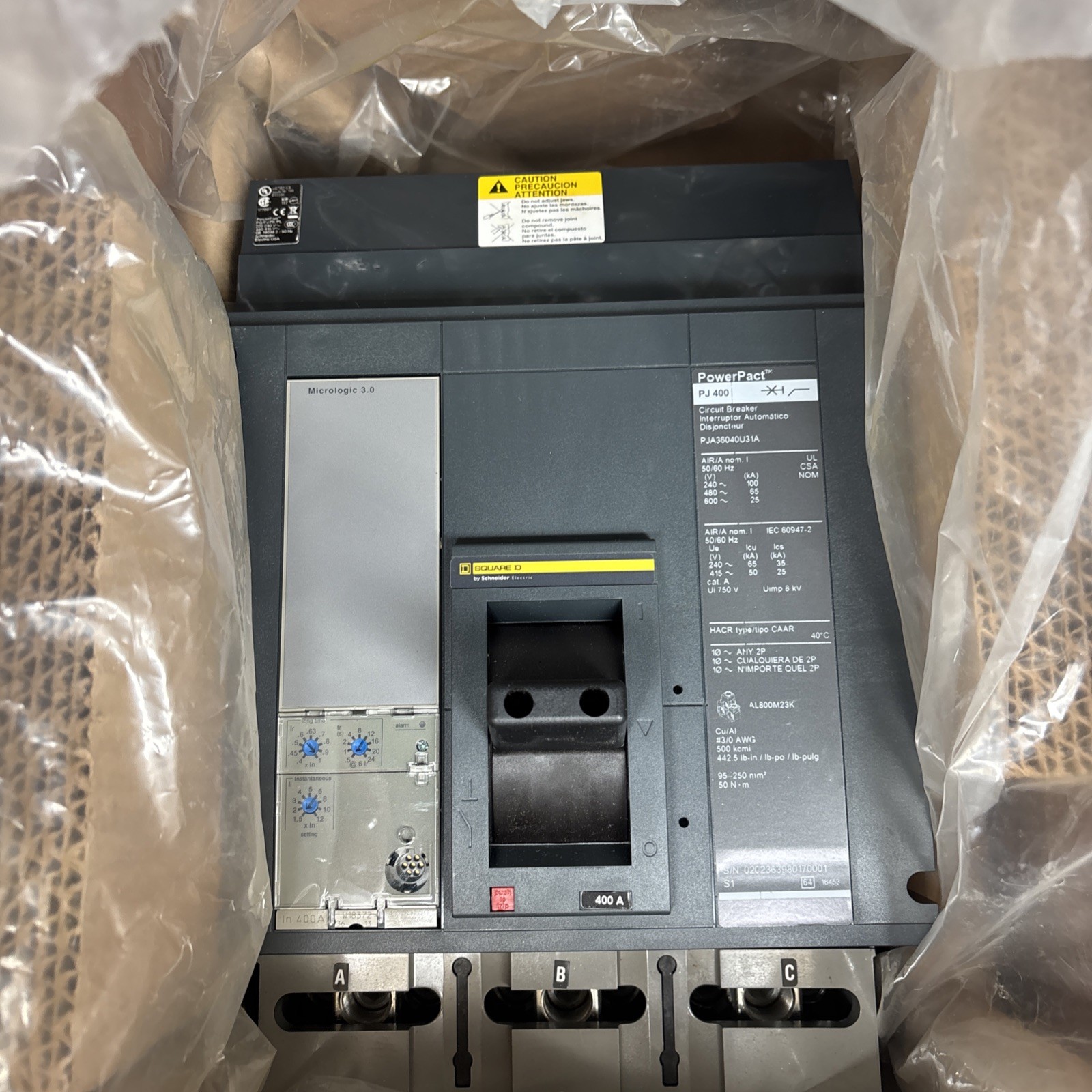 NEW SQUARE D PJA36040U31A 400 AMP 600 V CIRCUIT BREAKER 3 POLE 🔴🔴🔴