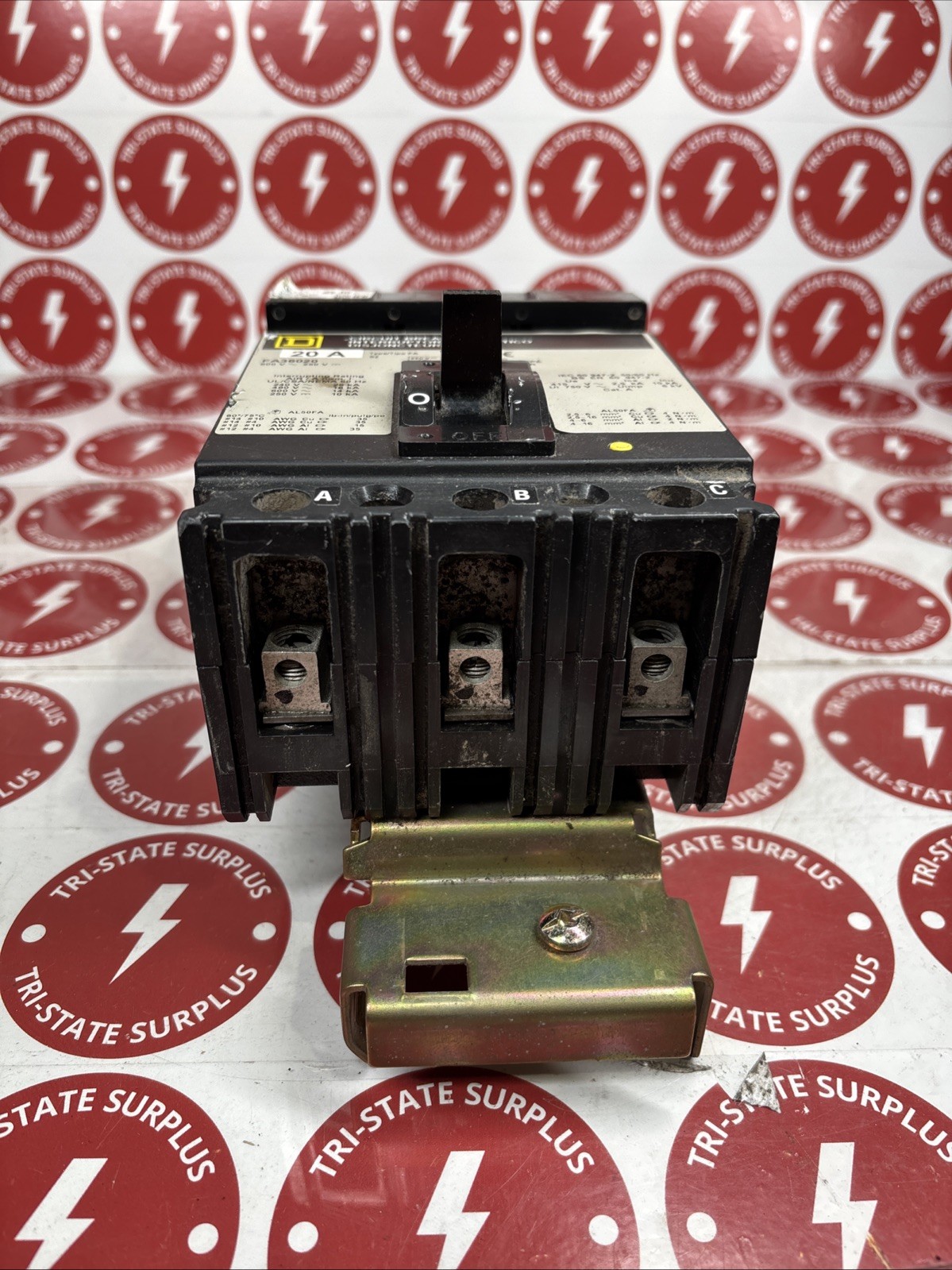 Used Square D FA36020 Thermal-Magnetic Circuit Breaker 20A 3-Pole 600V 🔴🔴