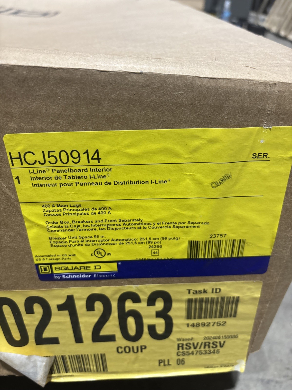 Square D HCJ50914 Panelboard Interior NEW IN BOX I-line Panel Insert WARRANTY🔴