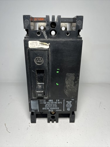 Used EB2100 2P 100 AMP 240 VAC WESTINGHOUSE CIRCUIT BREAKER
