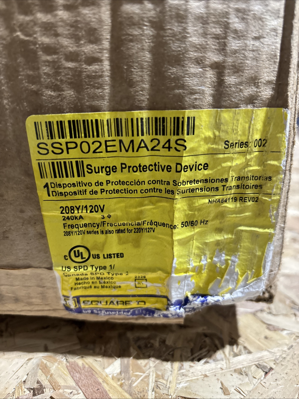 SQUARE D SSP02EMA24S Surge Protective Device 208Y/120V 3 Phase Series NIB 🔴🔴