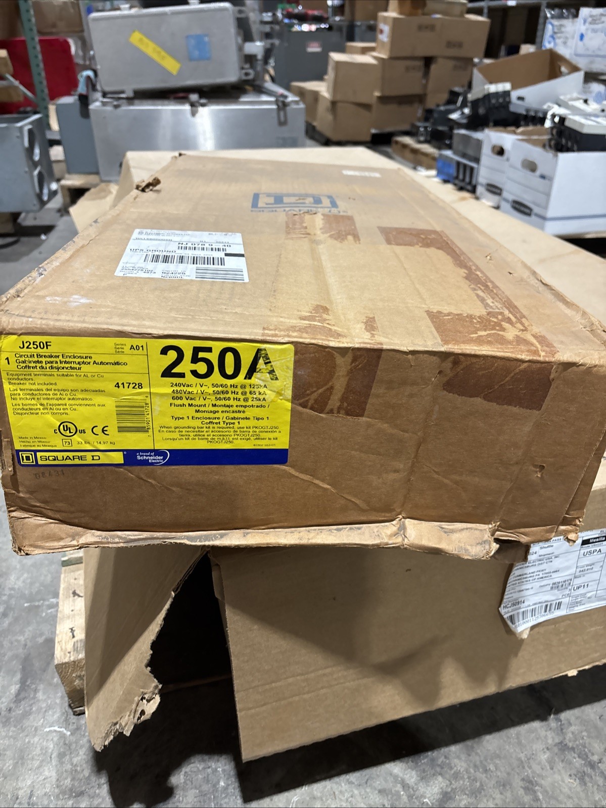 New SQUARE D J250F 250 amp PowerPact J Frame Breaker Enclosure FLUSH Indoor 🔴🔴