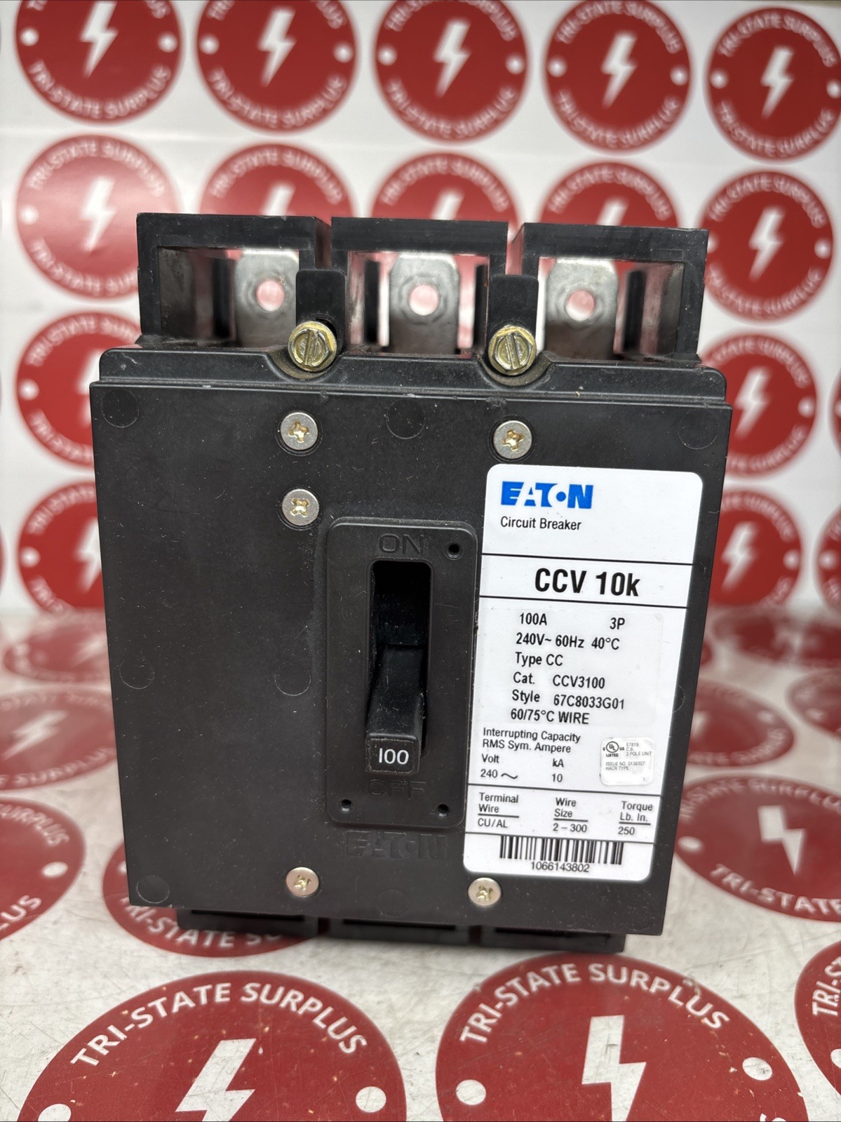 Used CCV3100 - Eaton Circuit Breaker 100A 3P 120/240V