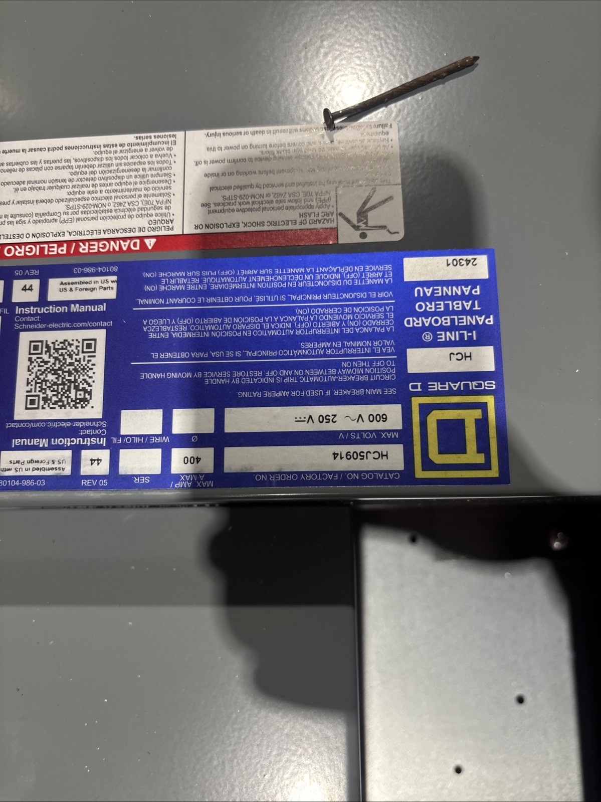 Square D HCJ50914 Panelboard Interior NEW IN BOX I-line Panel Insert WARRANTY🔴