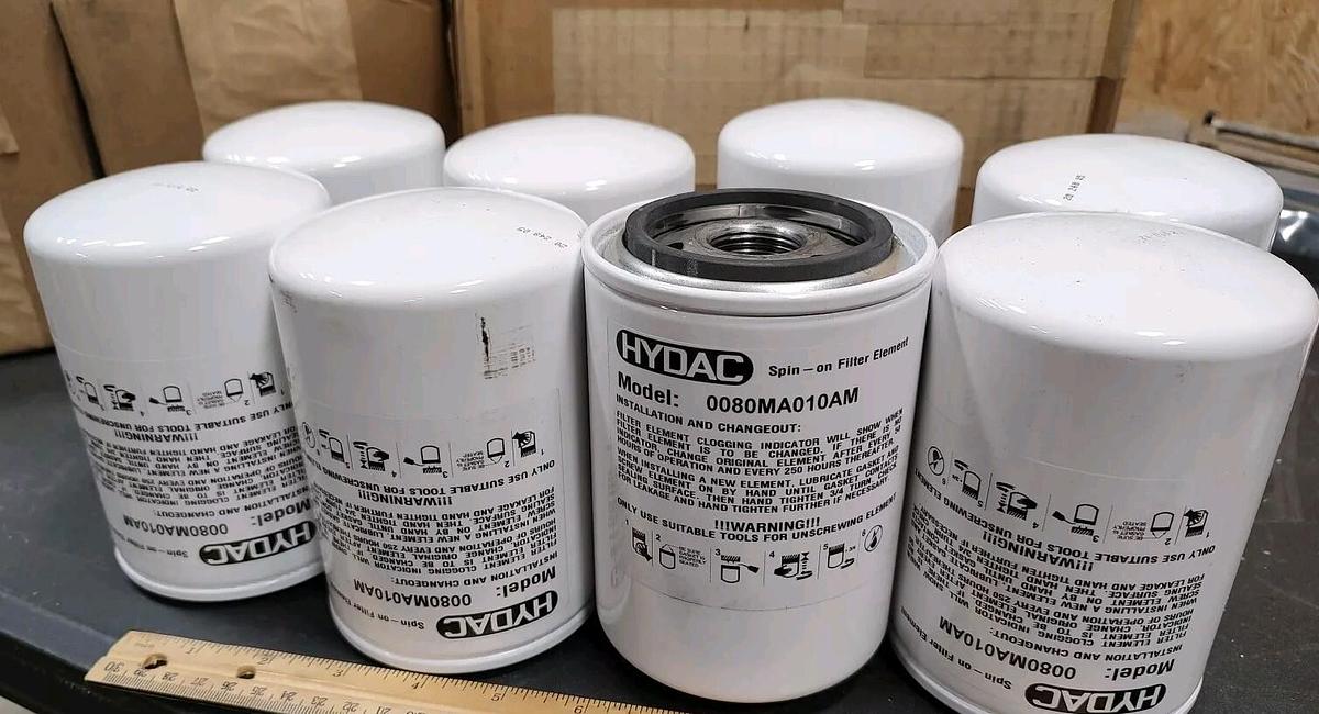 New Open Box Lot Of 8 Hydac 0080MA010AM Spin On Filter Element