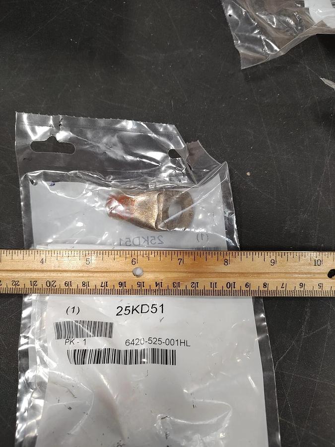Lot of 3 NEW Quick Cable 6420FL 90° Bend ORANGE Lug 2/0 Crimp, Copper