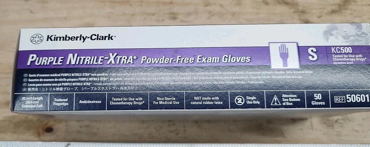 NEW Box Of 50 KIMBERLY CLARK KC500 50601 SMALL 12" PURPLE NITRILE-XTRA GLOVES