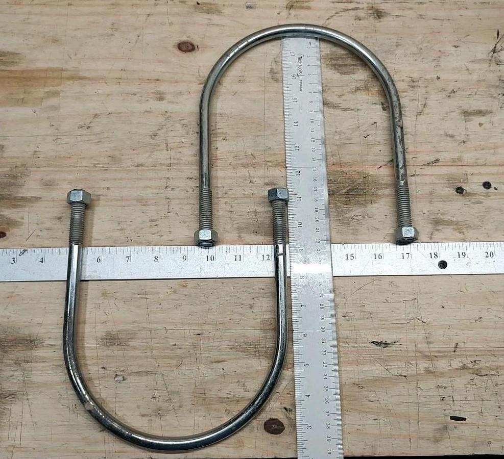 LOT Of 2 NEW 6" Pipe U-Bolt 1/2"-13 Thread Carbon Steel