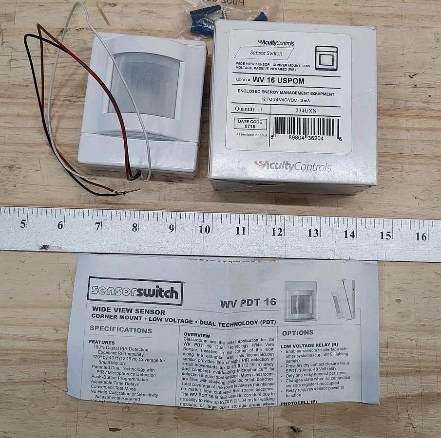 NEW ACUITY Controls WV 16 USPOM WIDE VIEW SENSOR Low Voltage 12-24VAC White