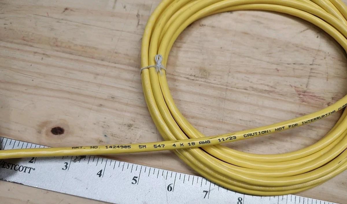 NEW Phoenix Contact 1424905 Sensor/actuator cable 4C-18AWG PVC yellow 5 meters