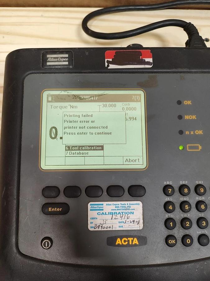 Used USED ATLAS COPCO ACTA 3000 - 8092 1133 40 TORQUE ANALYZER