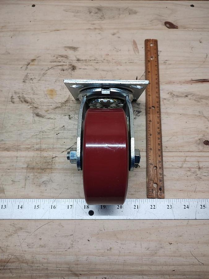 NEW Glide MAXX GMC-SI-0061 SWIVEL Top Plate Caster Polyurethene 5" Dia X 2" Wide