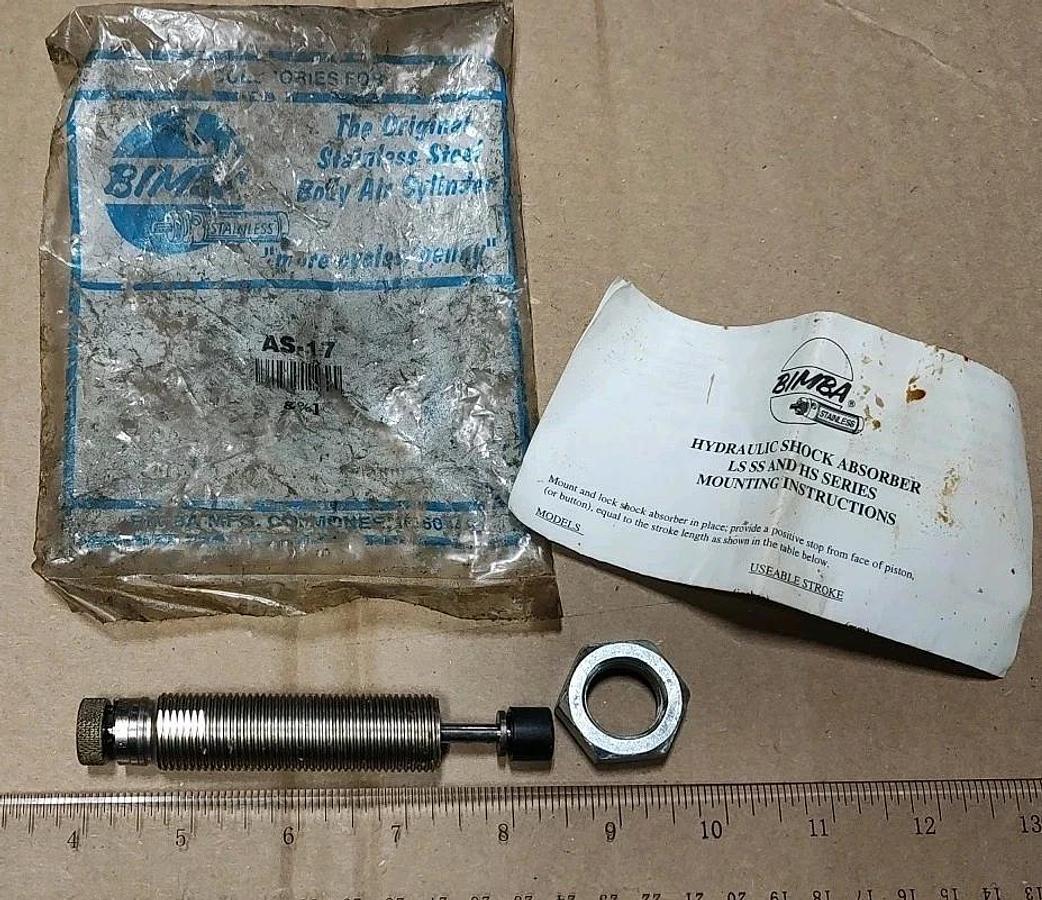 NOS BIMBA AS-17 Hydraulic Shock Absorber 22mm (0.88"") MAX Stroke