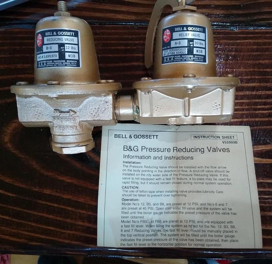 NOS BELL & GOSSETT No. 3 DUAL UNIT VALVE 1/2" Brass 30psi/12psi