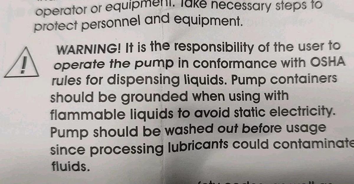 NEW ULINE H-2634 Plastic Pail/Drum Pump