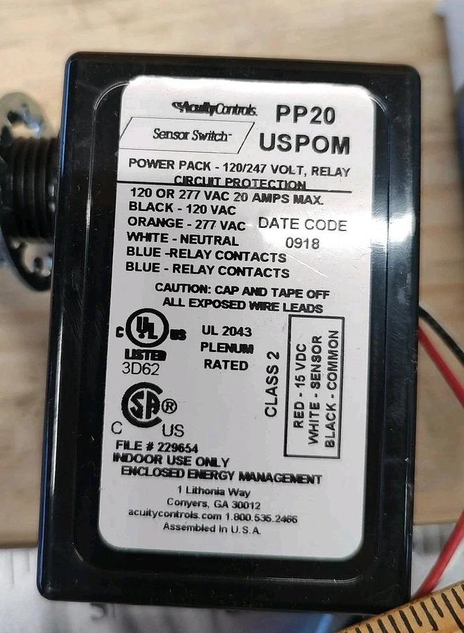 NEW Acuity Controls PP20 USPOM Power Pack Relay Contact Protection 120/277VAC