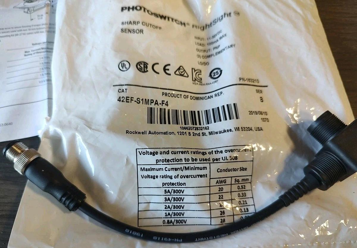 NEW/OPEN Bag ALLEN BRADLEY 42EF-S1MPA-F4 SER. B 11-30VDC PNP LO/DO