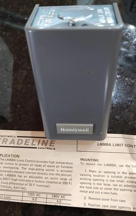 NOS HONEYWELL L4069A1078 LIMIT CONTROL Range-180-250F